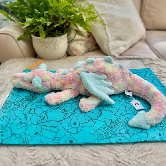 Jellycat Lazulia Rainbow Dragon Limited Rare Edition Large 50cm NWT and Dust Bag - Picture 8 of 8